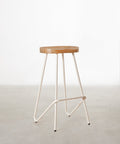 Tabouret haut en acier et bois Kai