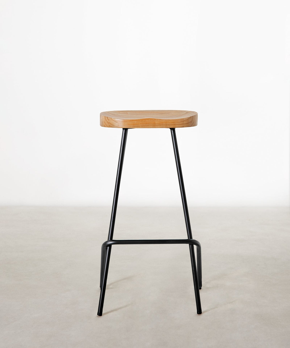 Tabouret haut en acier et bois Kai