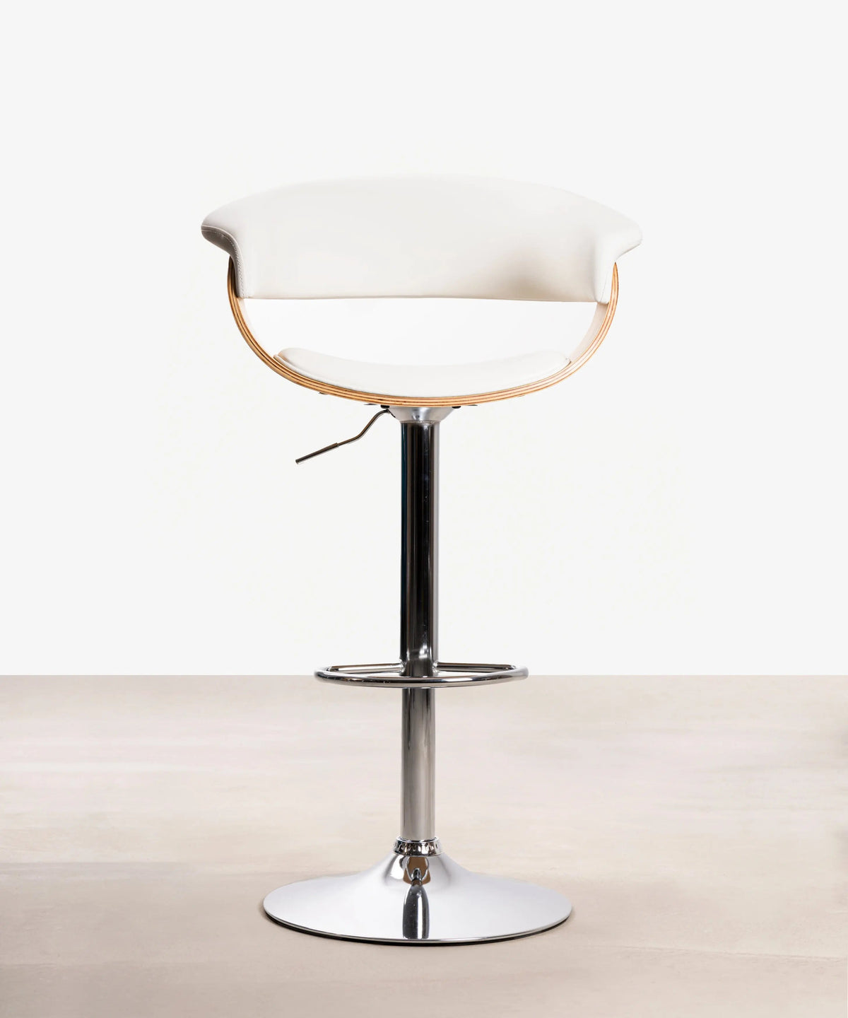 Tabouret réglable en bois et similicuir Beckett