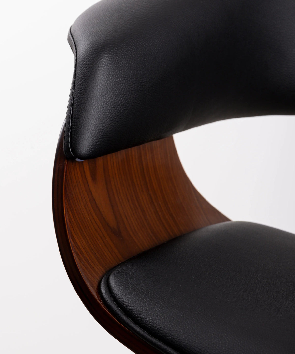 Tabouret réglable en bois et similicuir Beckett