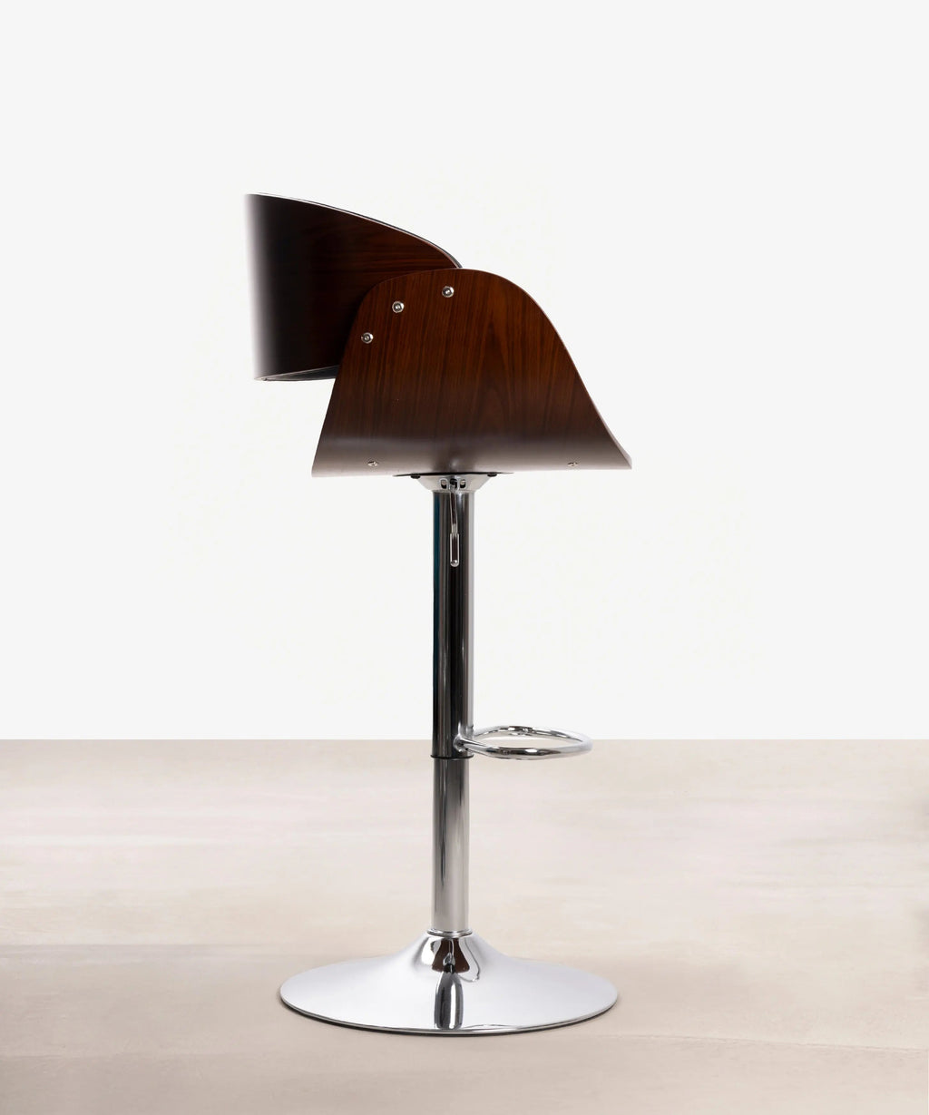 Tabouret réglable en bois et similicuir Debbie