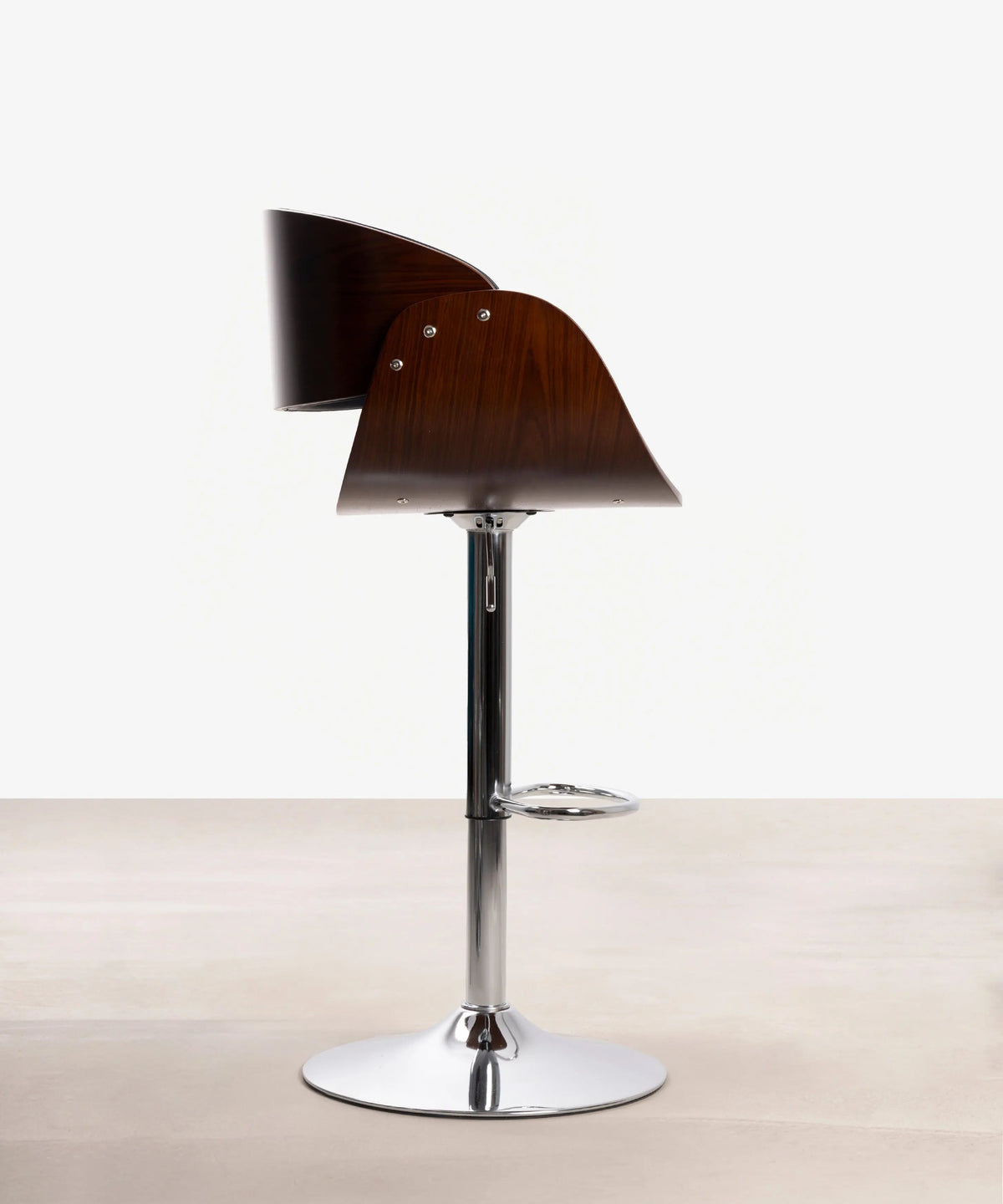 Tabouret réglable en bois et similicuir Debbie