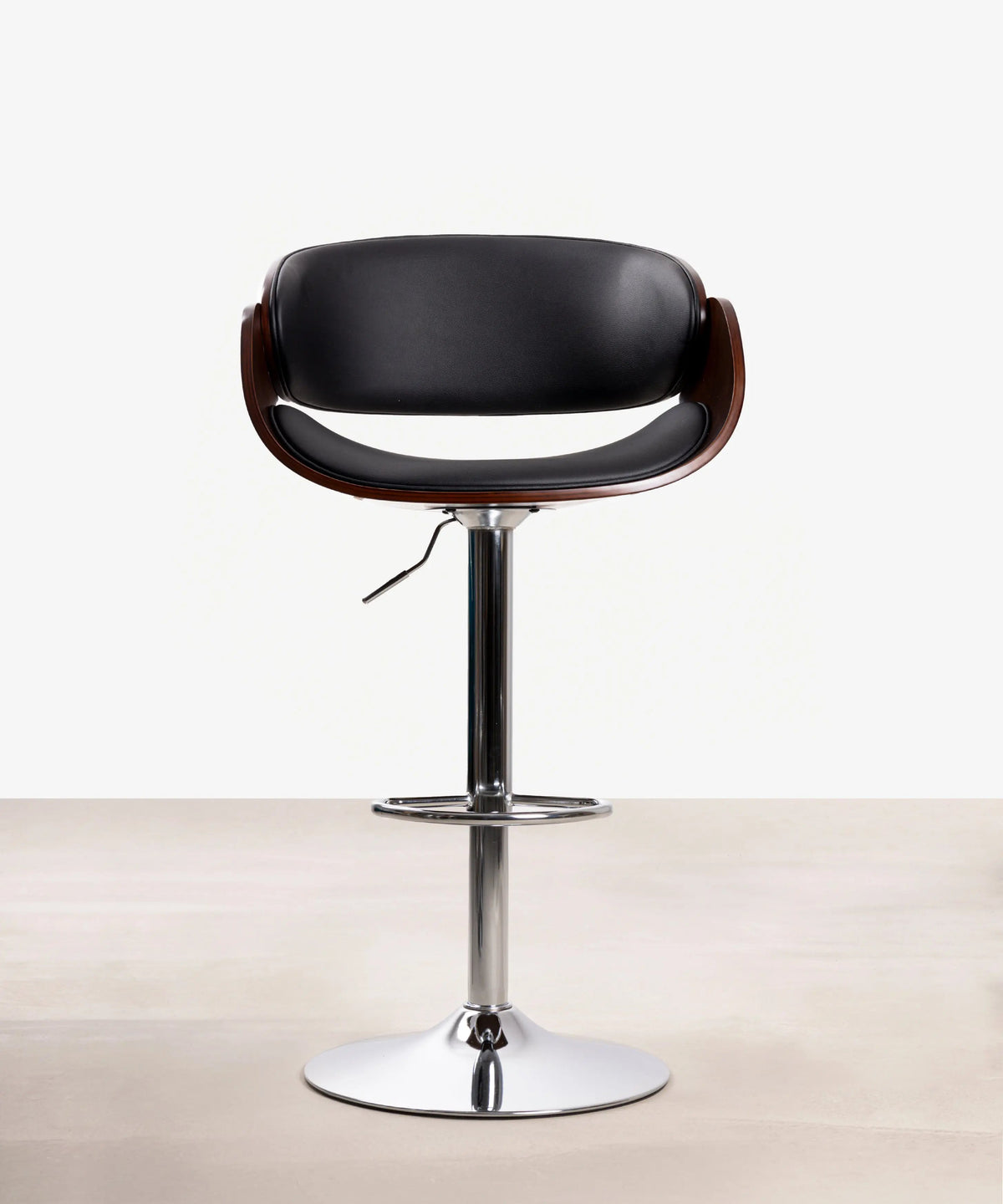 Tabouret réglable en bois et similicuir Debbie