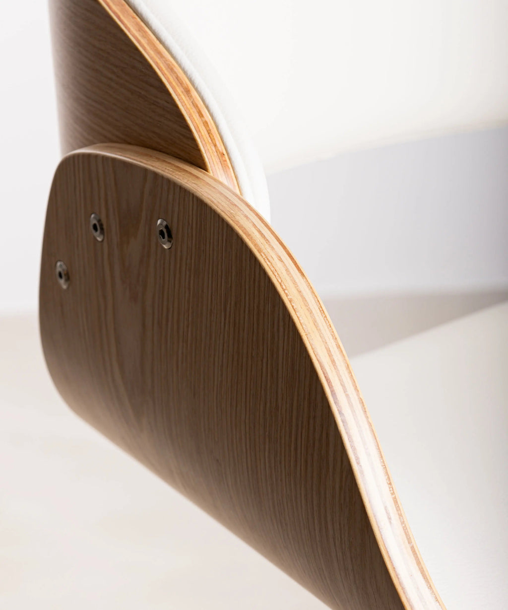 Tabouret réglable en bois et similicuir Debbie