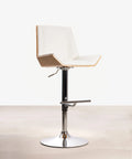 Tabouret réglable en bois et similicuir Lyssa