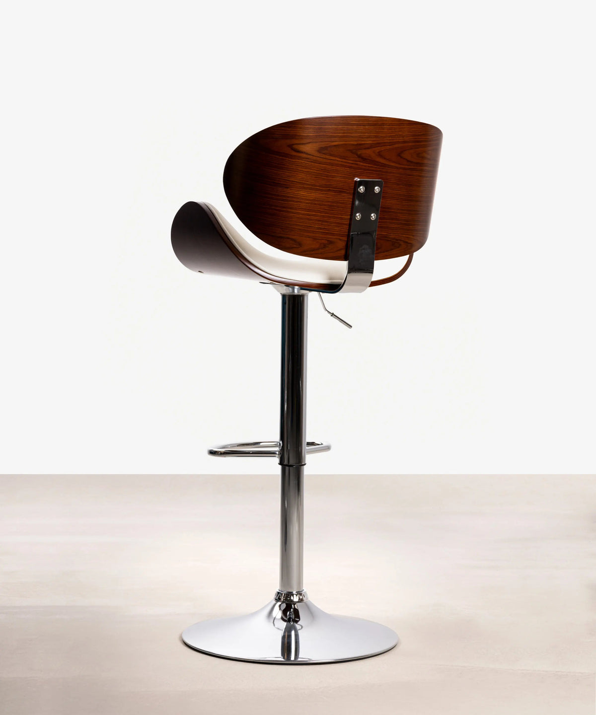 Tabouret réglable en bois et similicuir Shelley