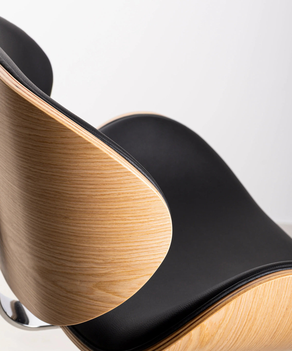 Tabouret réglable en bois et similicuir Shelley
