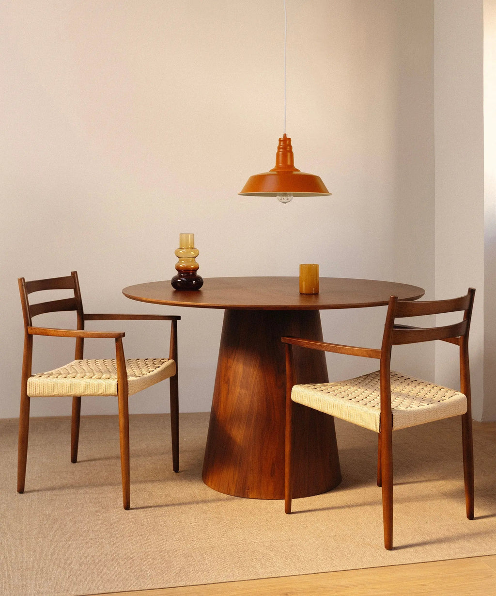 Chaise de salle à manger en bois et corde tressée Nona Arms