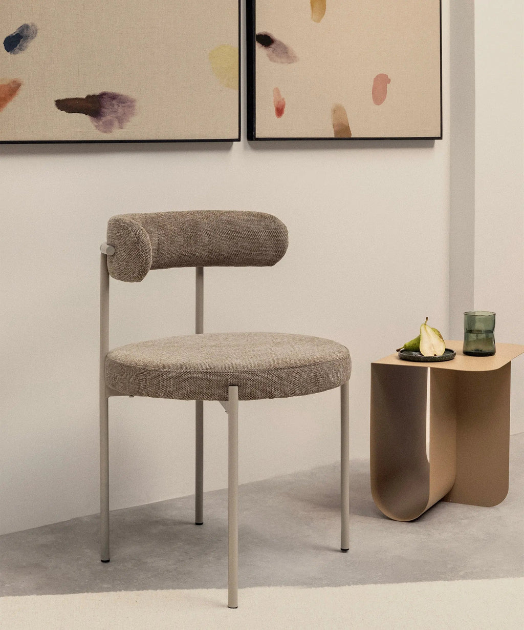 Chaise de salle à manger en tissu et métal Alexia