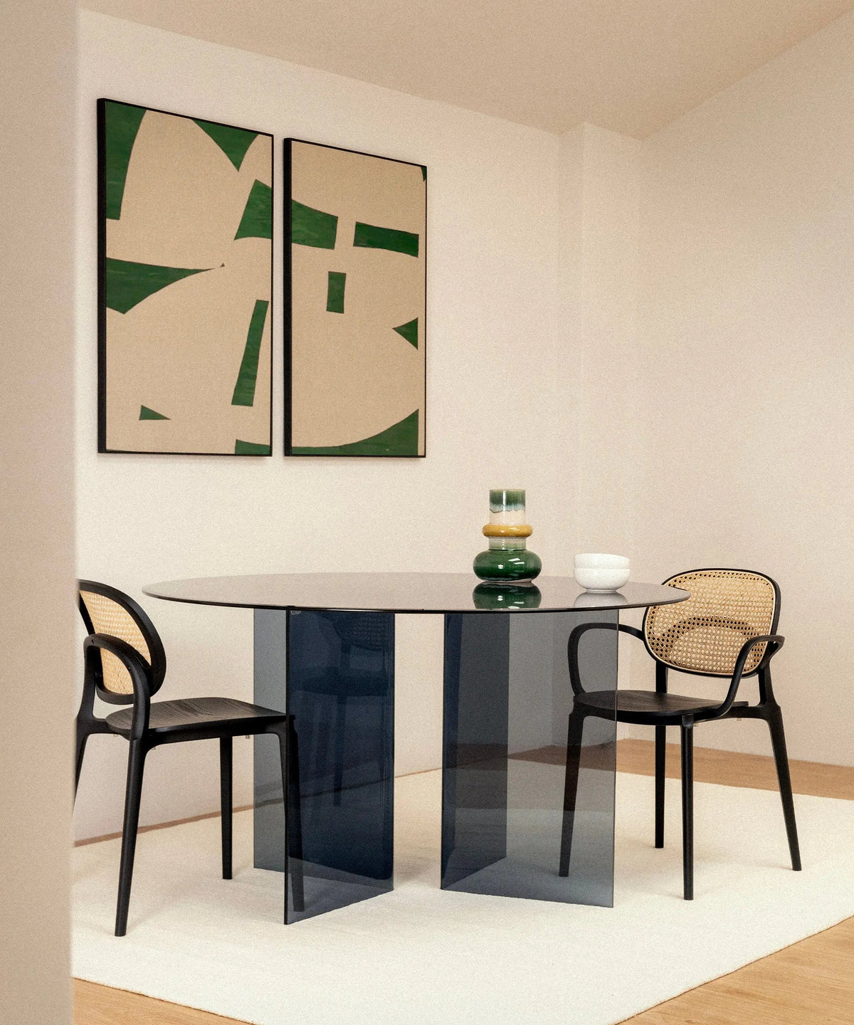 Table à Manger Ronde en Verre Trempé Ona 137 cm