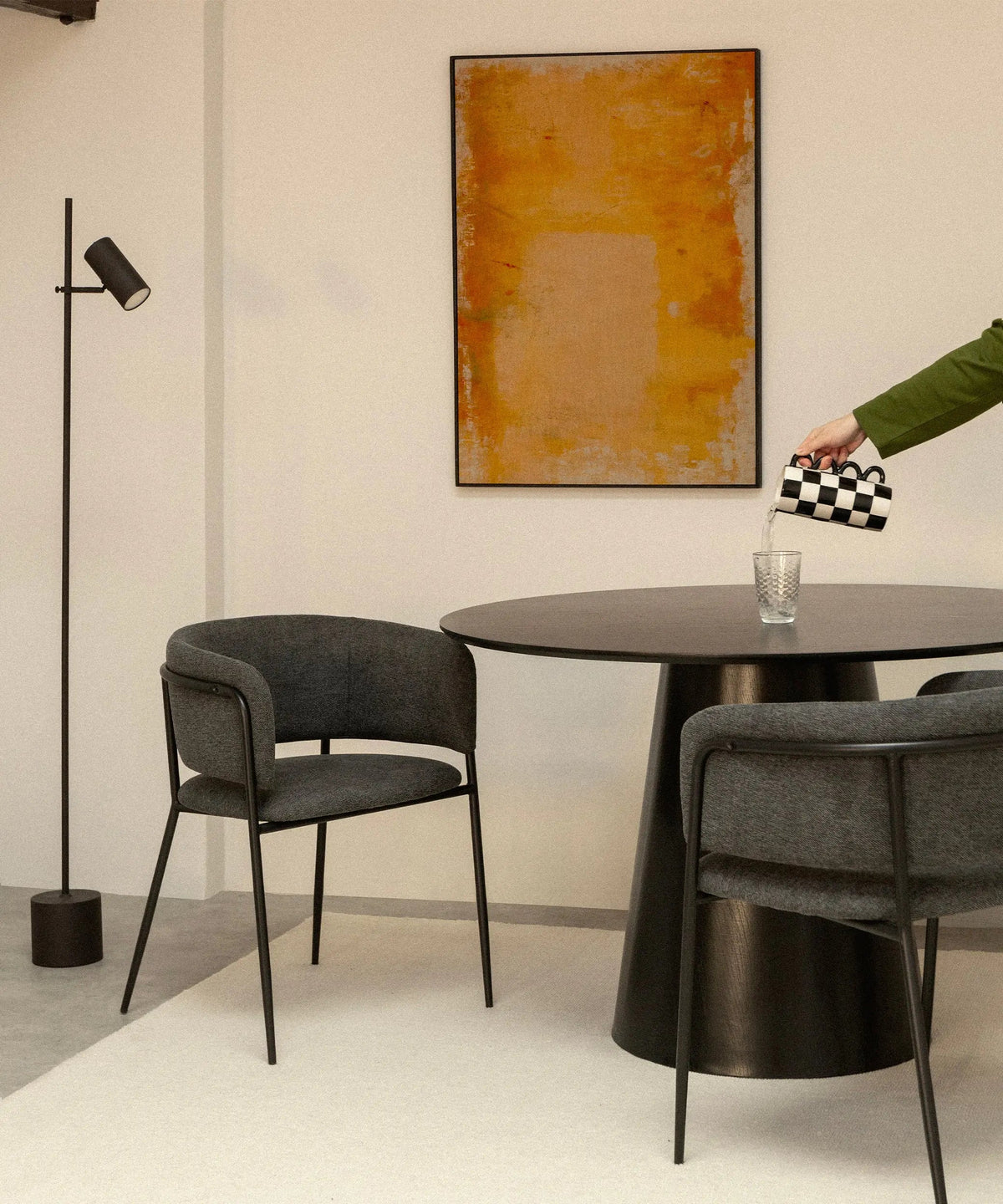 Chaise de salle à manger en tissu et métal Teresa