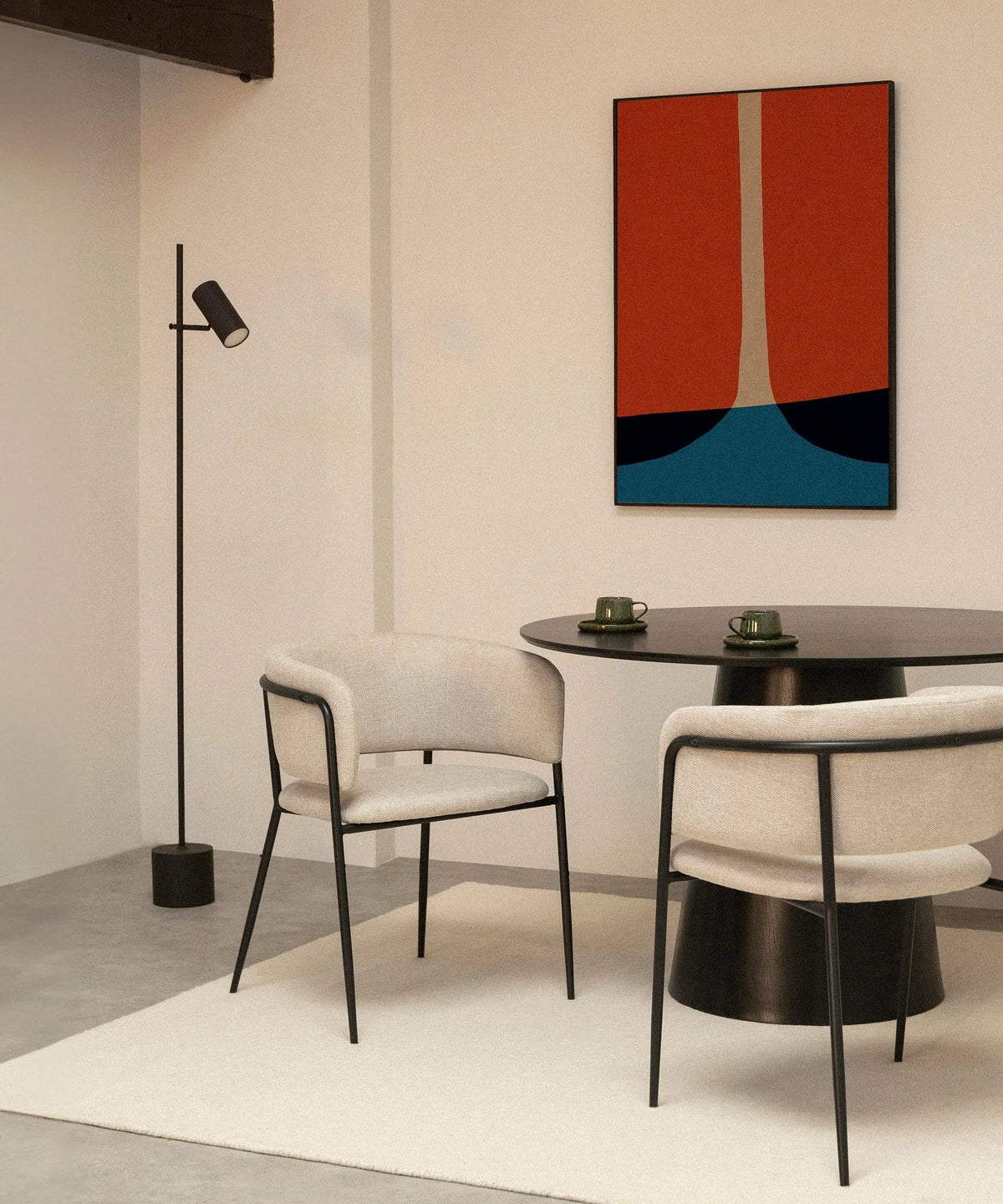 Chaise de salle à manger en tissu et métal Teresa