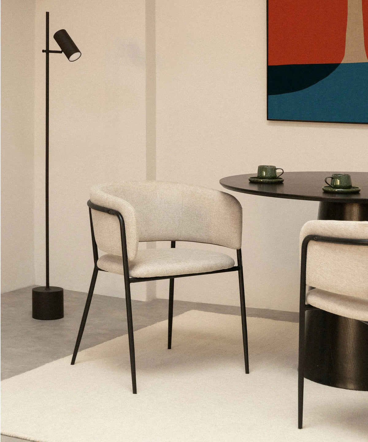Chaise de salle à manger en tissu et métal Teresa