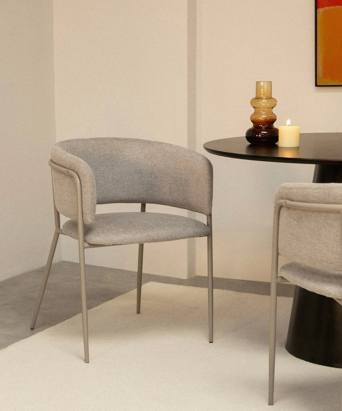 Chaise de salle à manger en tissu et métal Teresa