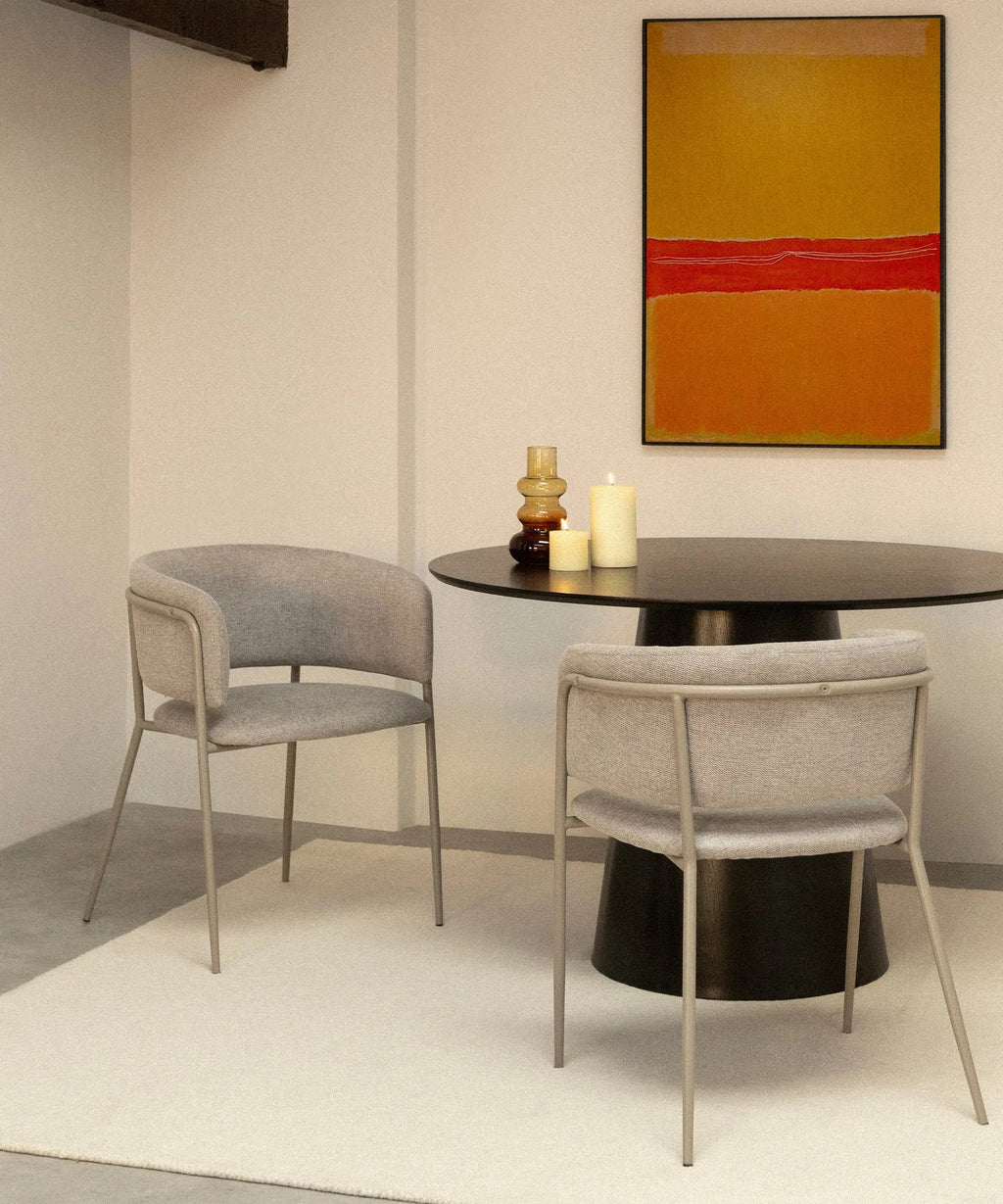 Chaise de salle à manger en tissu et métal Teresa