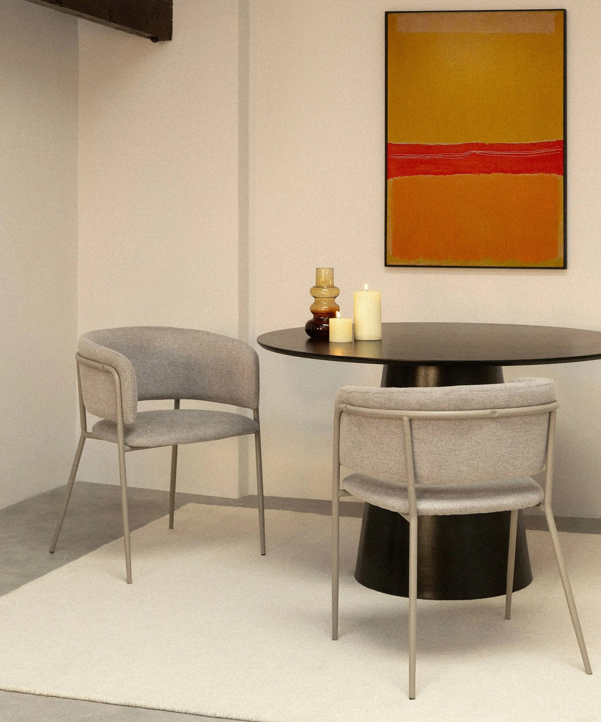 Chaise de salle à manger en tissu et métal Teresa