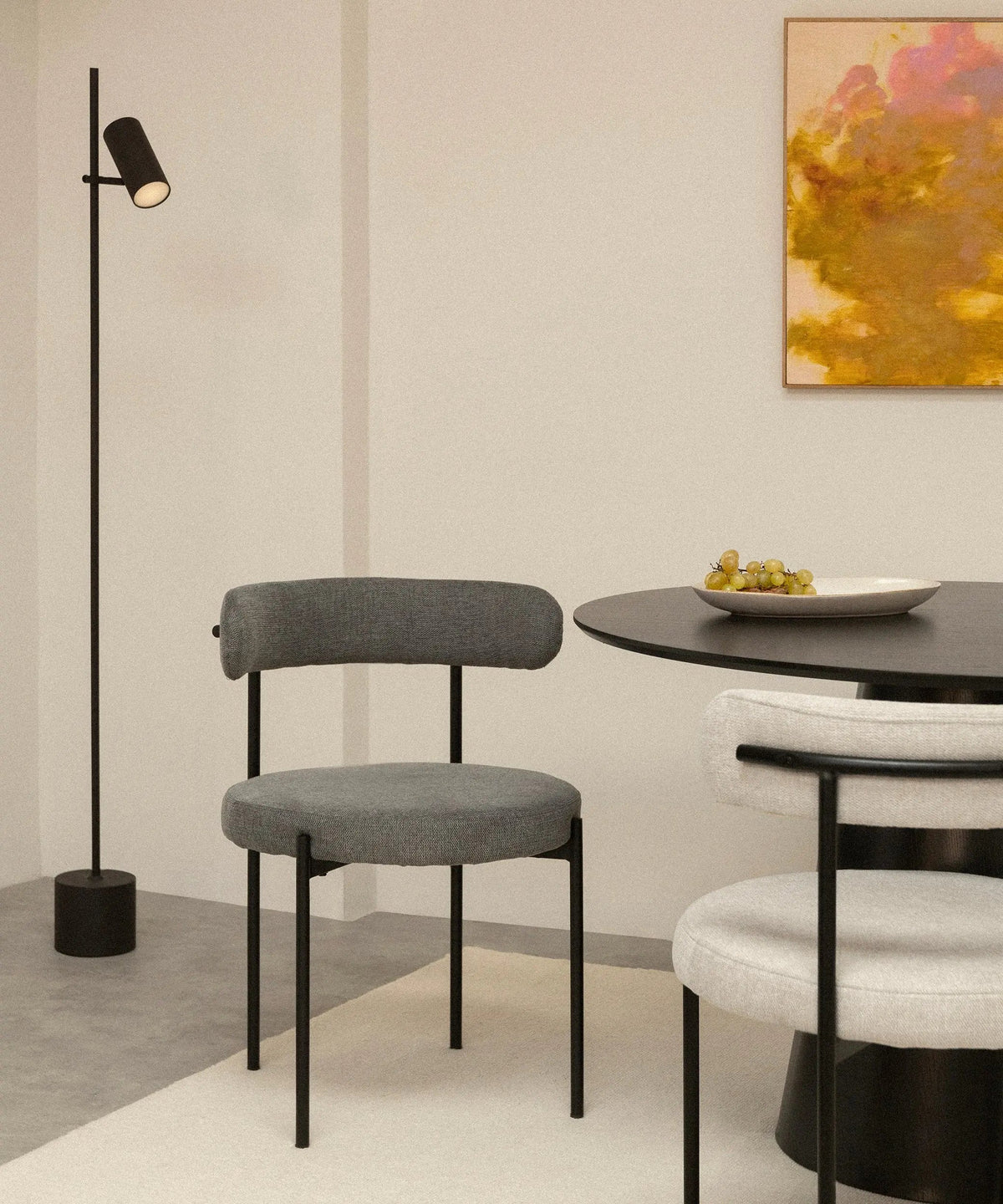 Chaise de salle à manger en tissu et métal Alexia