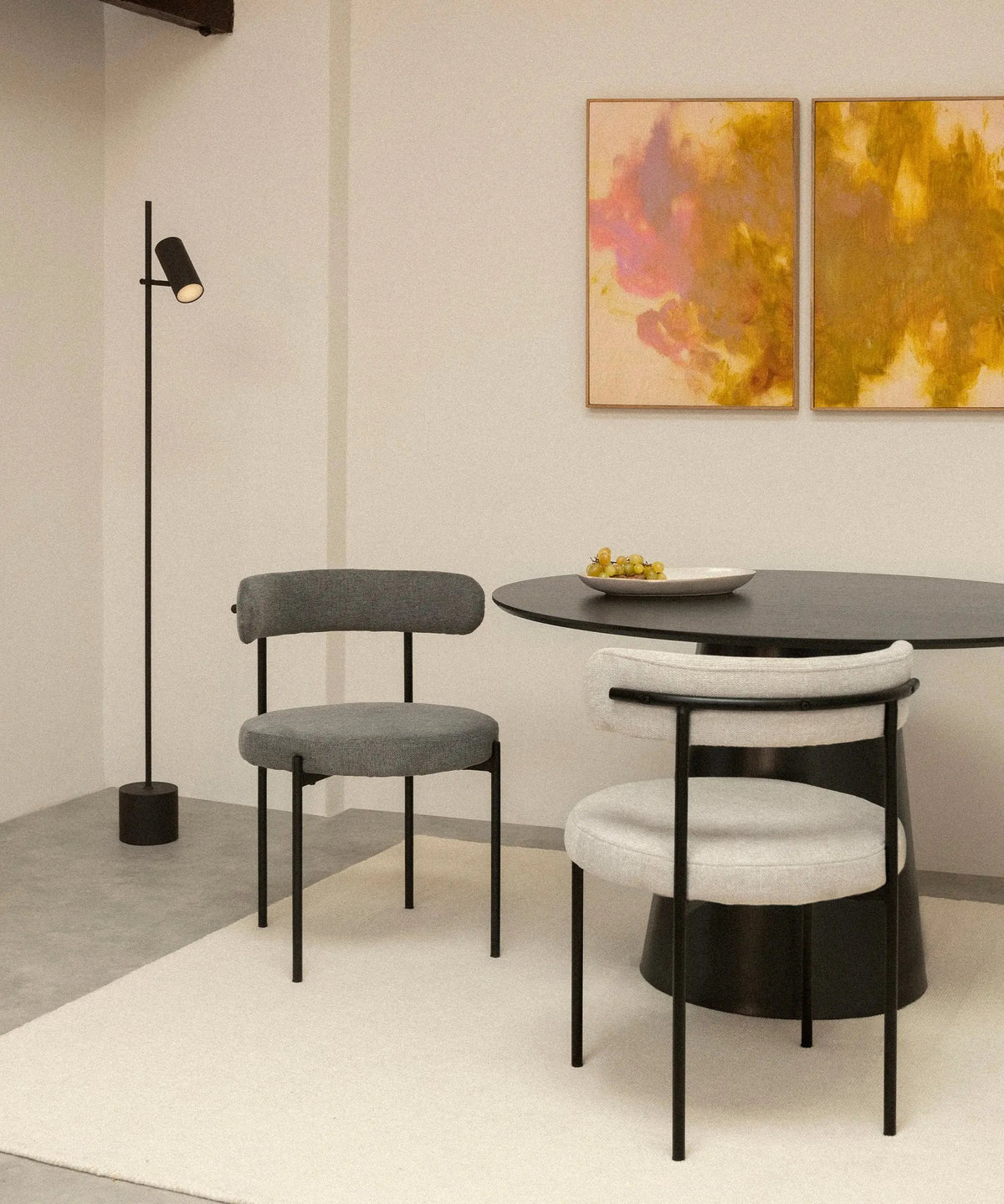 Chaise de salle à manger en tissu et métal Alexia