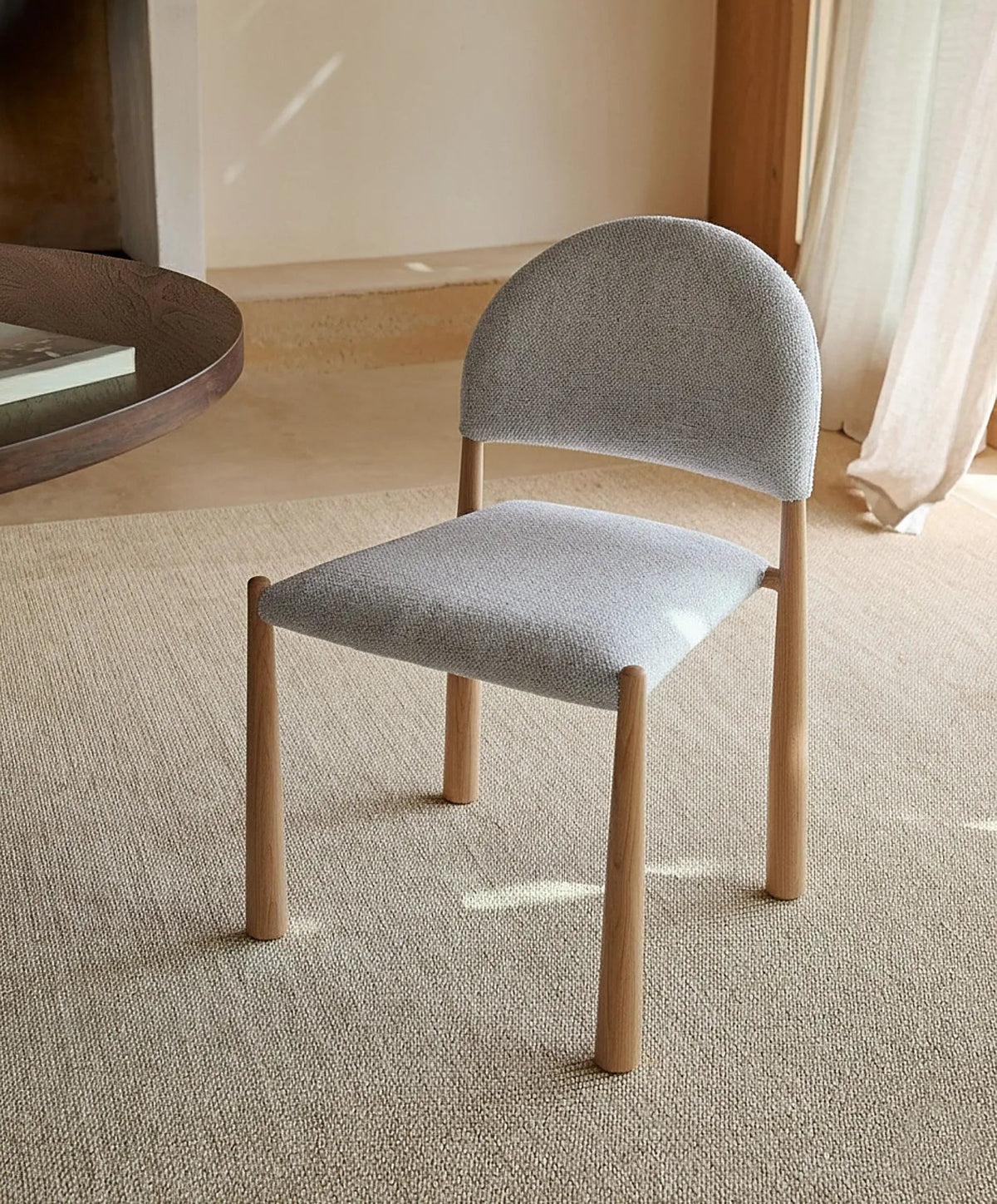 Chaise de salle à manger en métal rembourré Blair