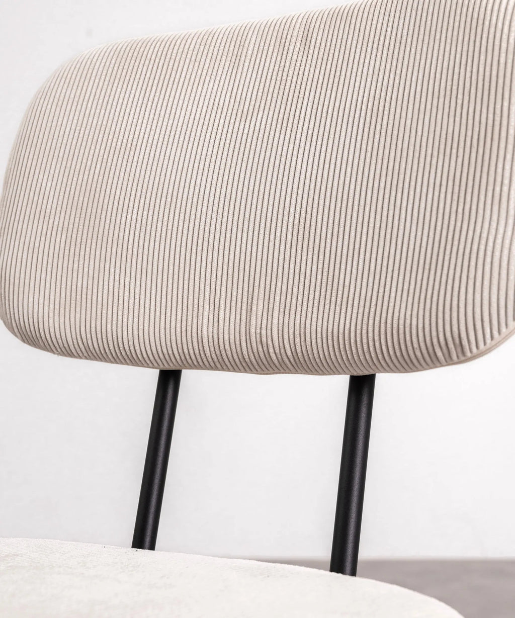 Chaise de salle à manger en tissu et métal Jimena