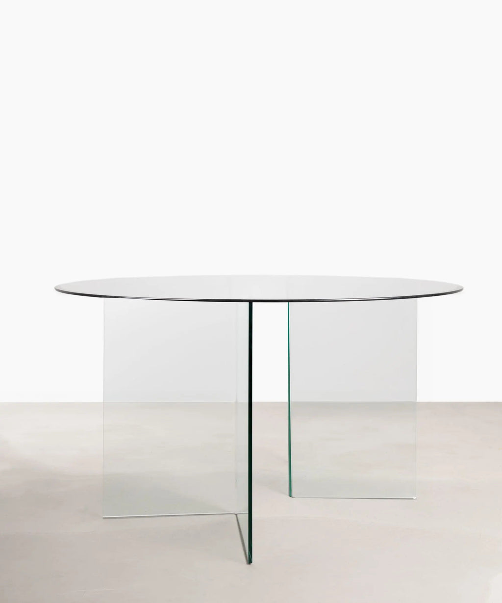 Table à Manger Ronde en Verre Trempé Ona 137 cm
