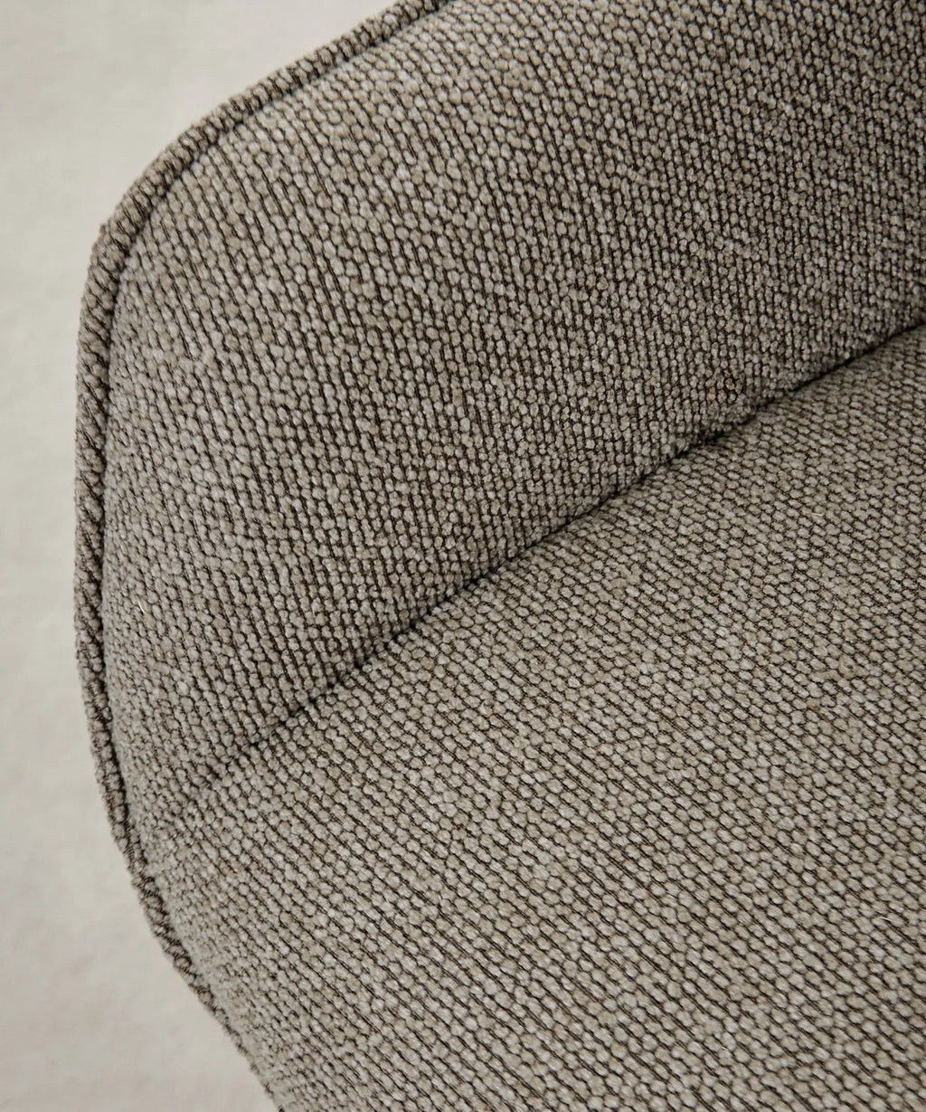 Fauteuil rotatif de tissu bouclé Elsa