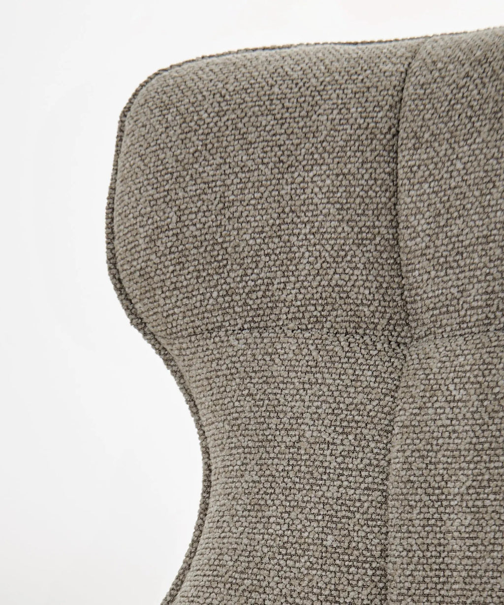 Fauteuil rotatif de tissu bouclé Elsa