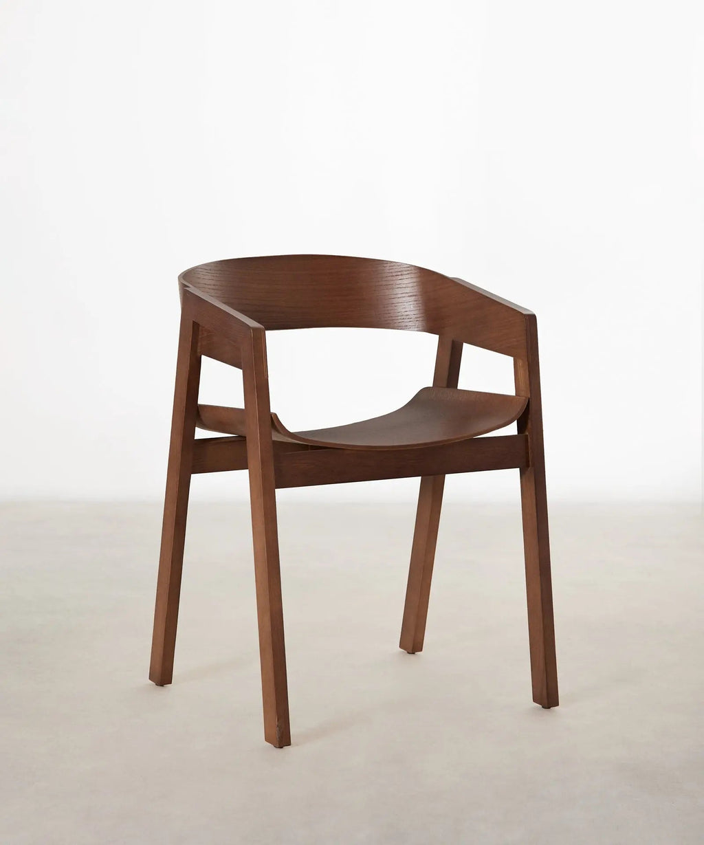 Chaise de salle à manger en bois avec accoudoirs Bella