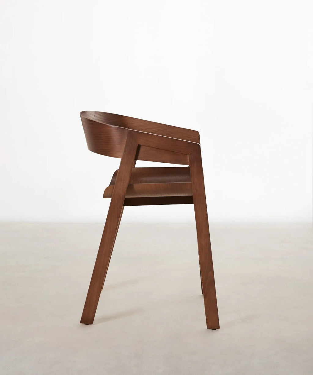 Chaise de salle à manger en bois avec accoudoirs Bella
