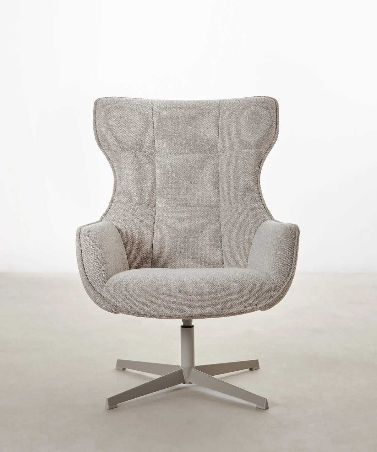 Fauteuil rotatif de tissu bouclé Elsa