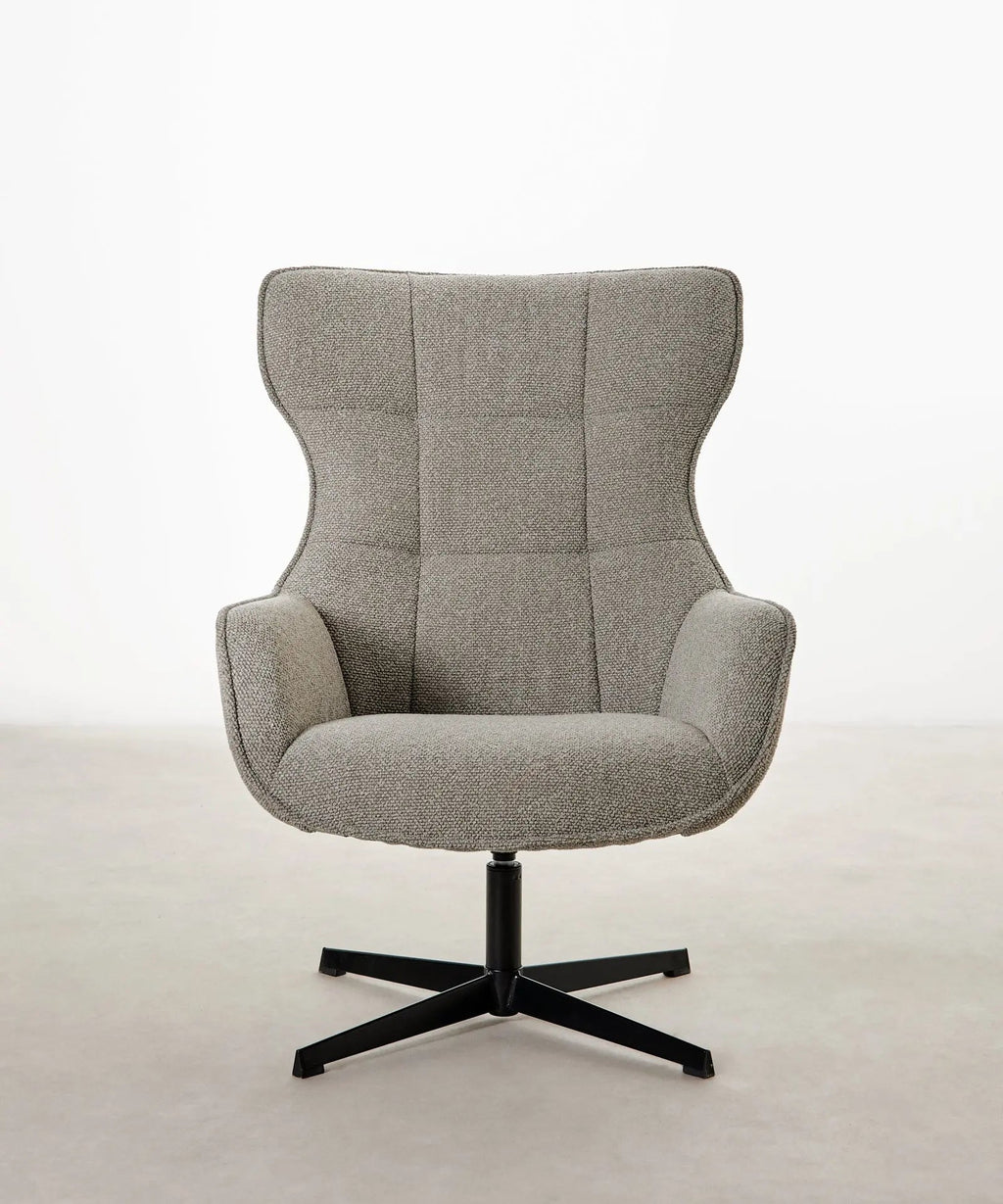 Fauteuil rotatif de tissu bouclé Elsa