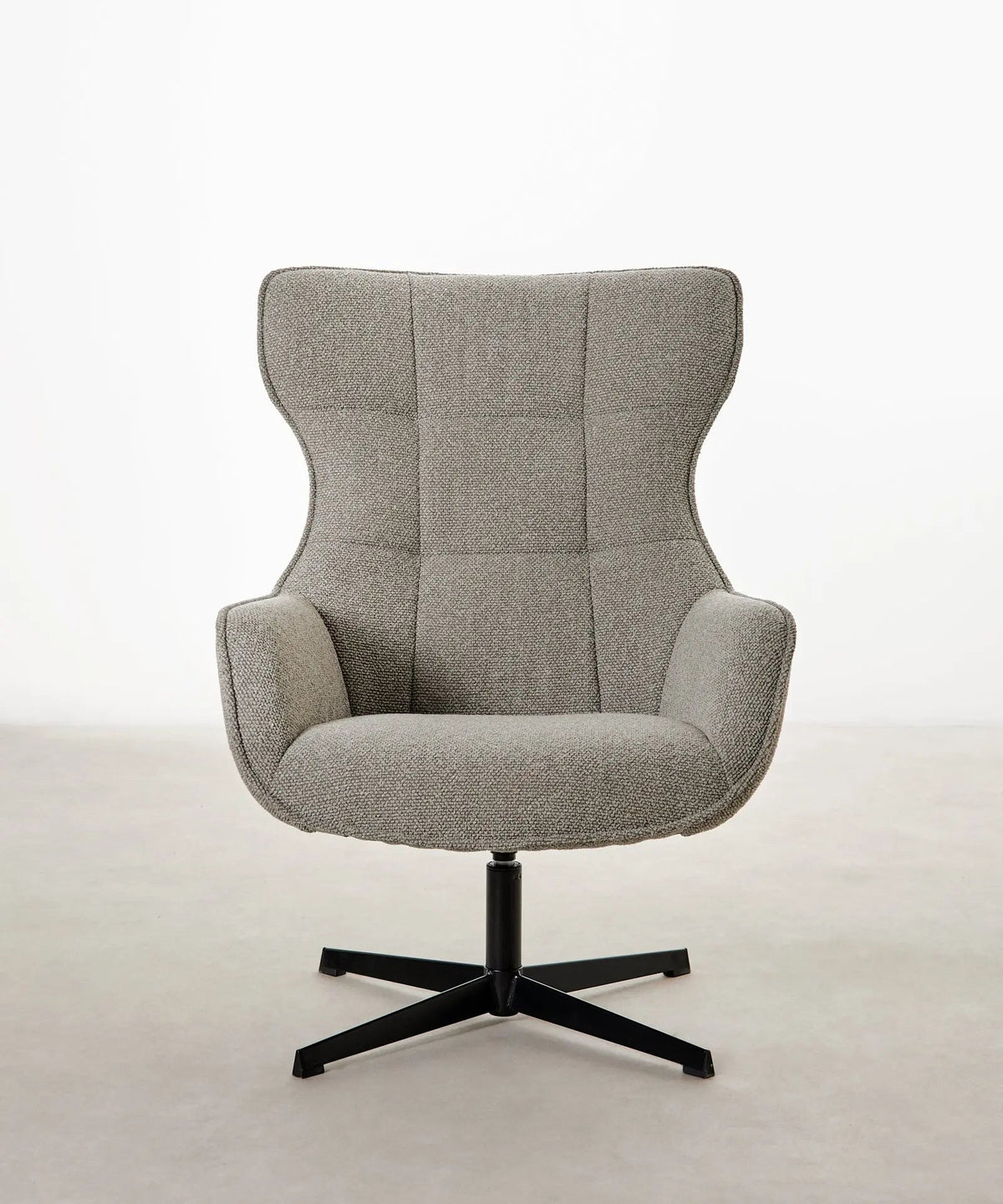 Fauteuil rotatif de tissu bouclé Elsa