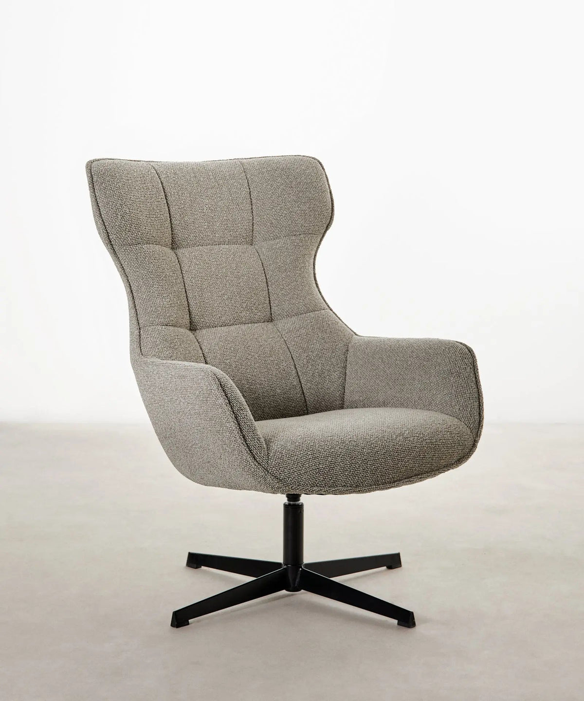 Fauteuil rotatif de tissu bouclé Elsa