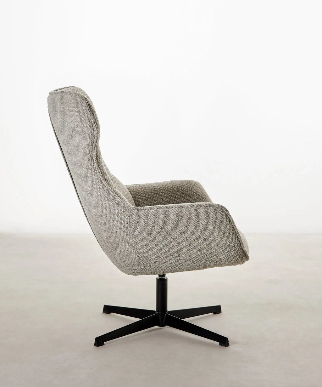 Fauteuil rotatif de tissu bouclé Elsa