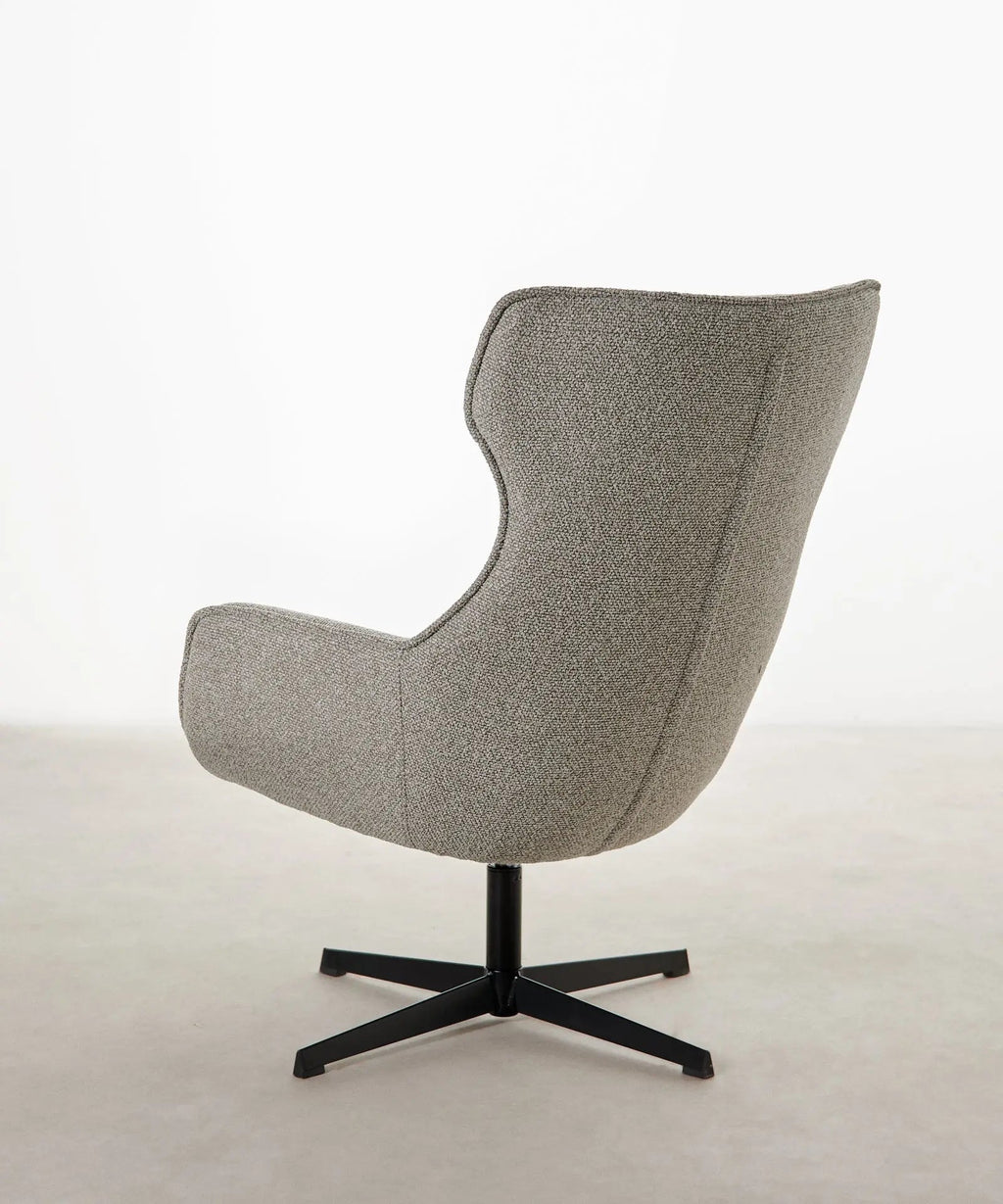 Fauteuil rotatif de tissu bouclé Elsa