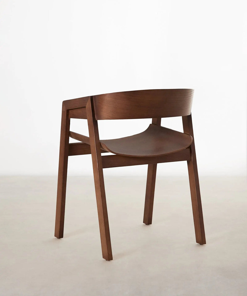 Chaise de salle à manger en bois avec accoudoirs Bella
