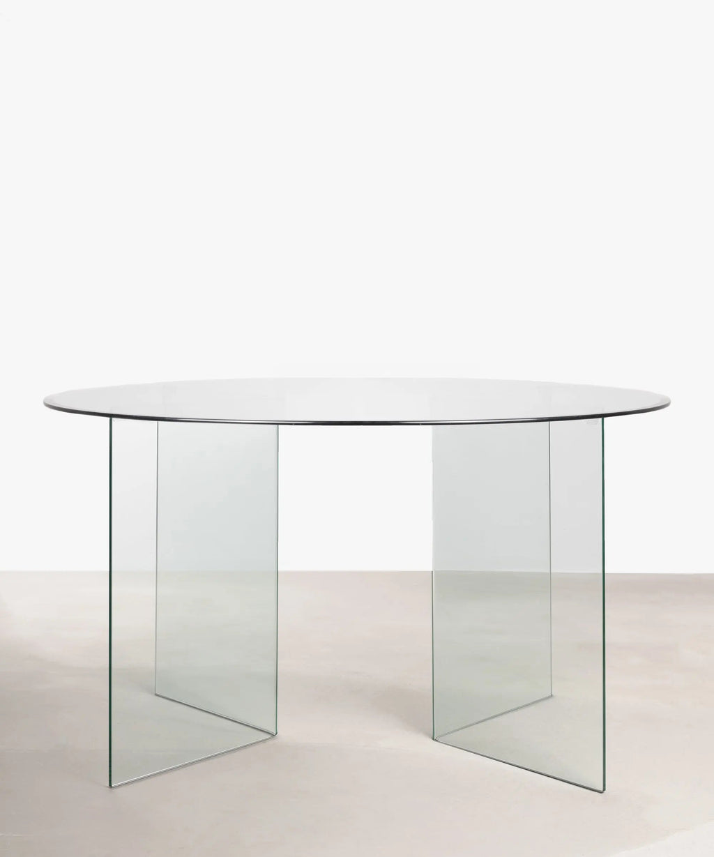 Table à Manger Ronde en Verre Trempé Ona 137 cm