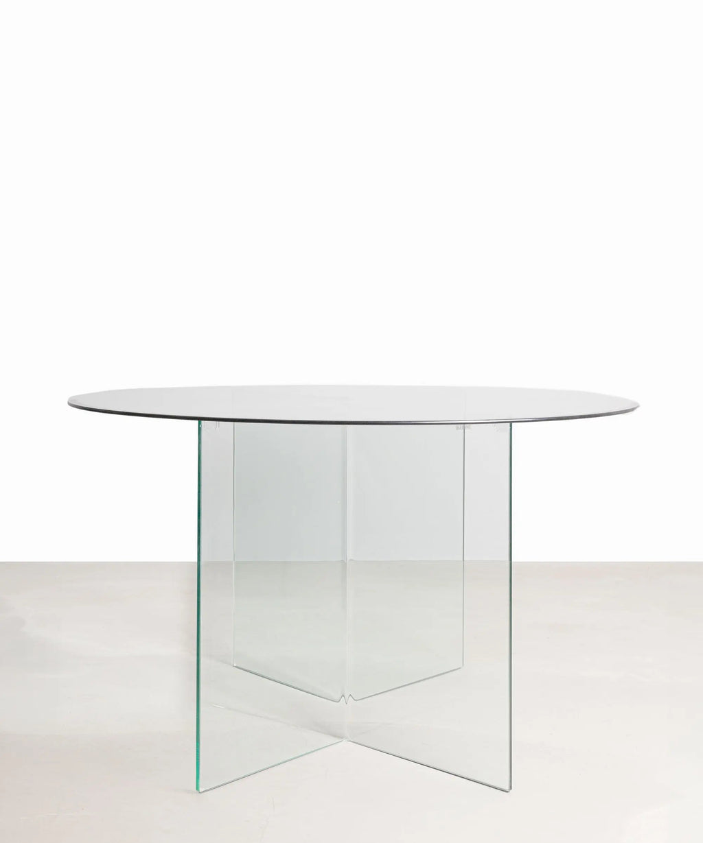 Table à Manger Ronde en Verre Trempé Ona 137 cm
