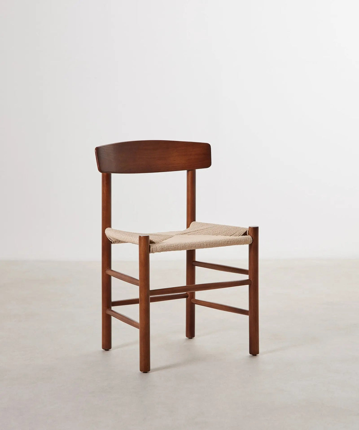 Chaise de salle à manger en bois et corde tressée Alba