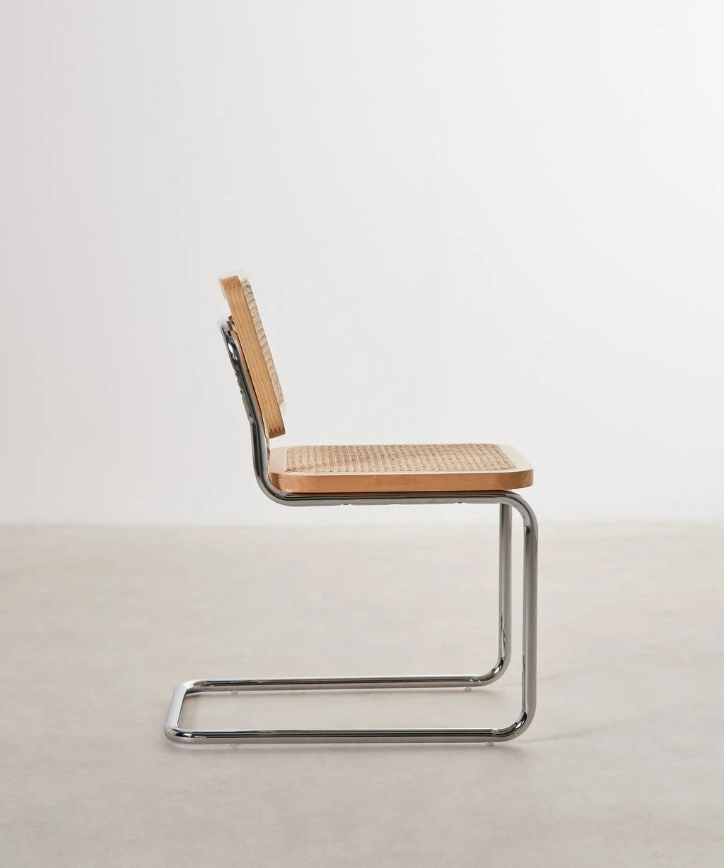 Chaise de salle à manger en bois, rotin et métal Candy New Edition