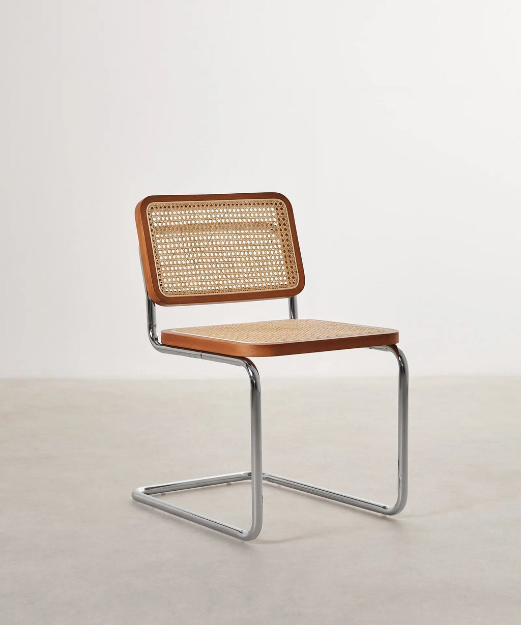 Chaise de salle à manger en bois, rotin et métal Candy New Edition
