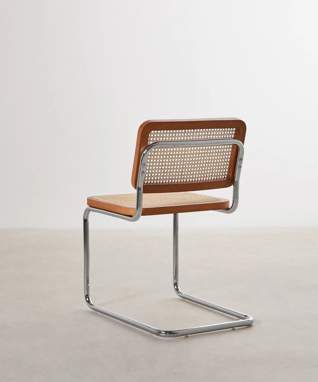 Chaise de salle à manger en bois, rotin et métal Candy New Edition
