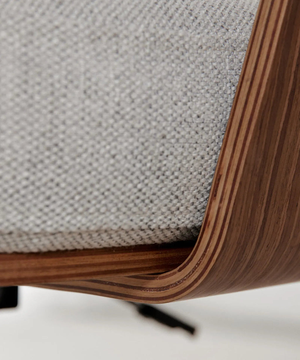 Chaise de bureau en tissu et bois Lexa