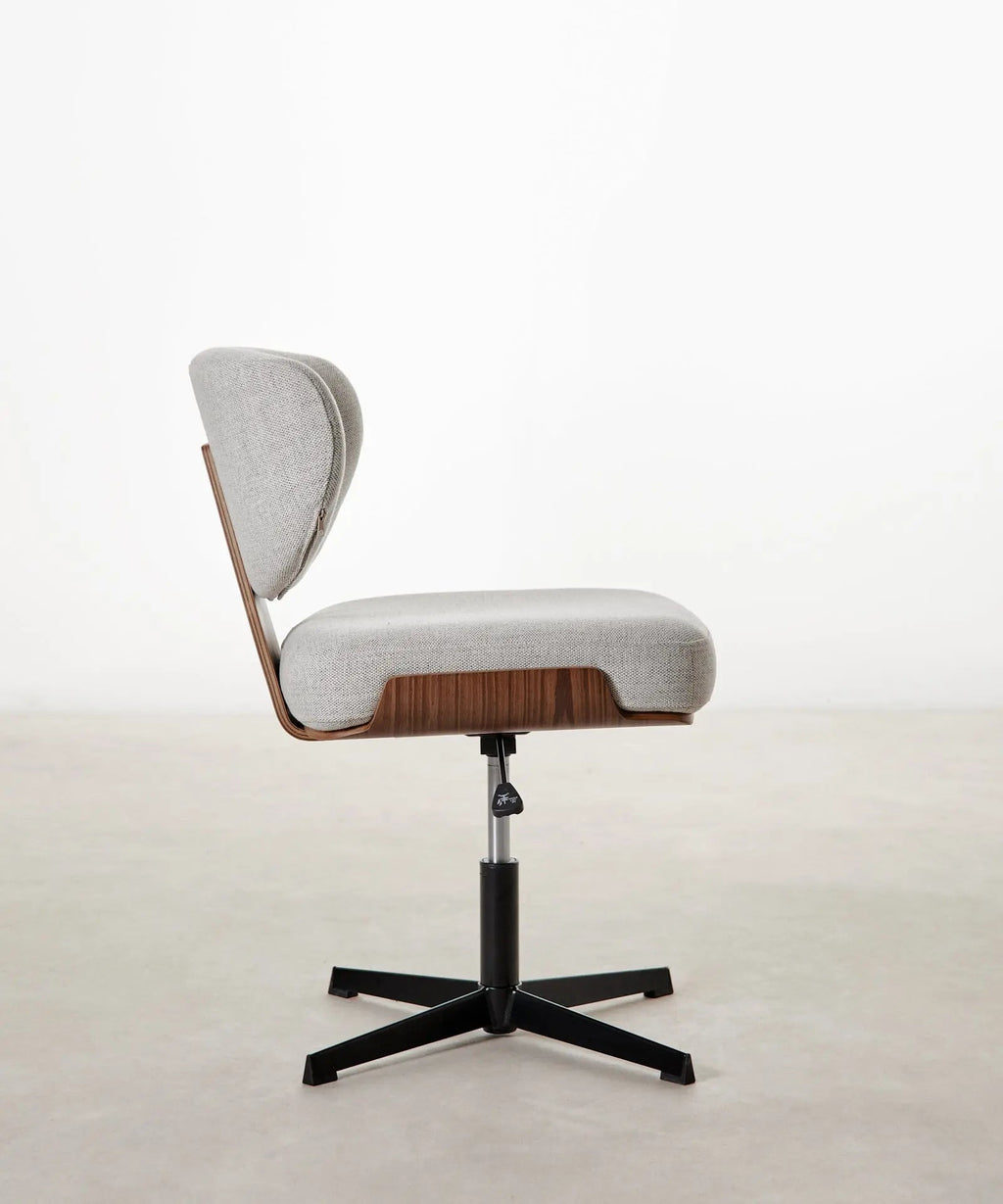 Chaise de bureau en tissu et bois Lexa
