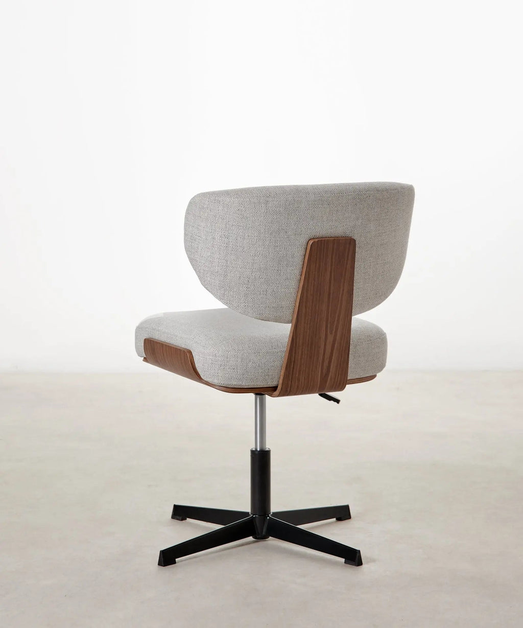 Chaise de bureau en tissu et bois Lexa