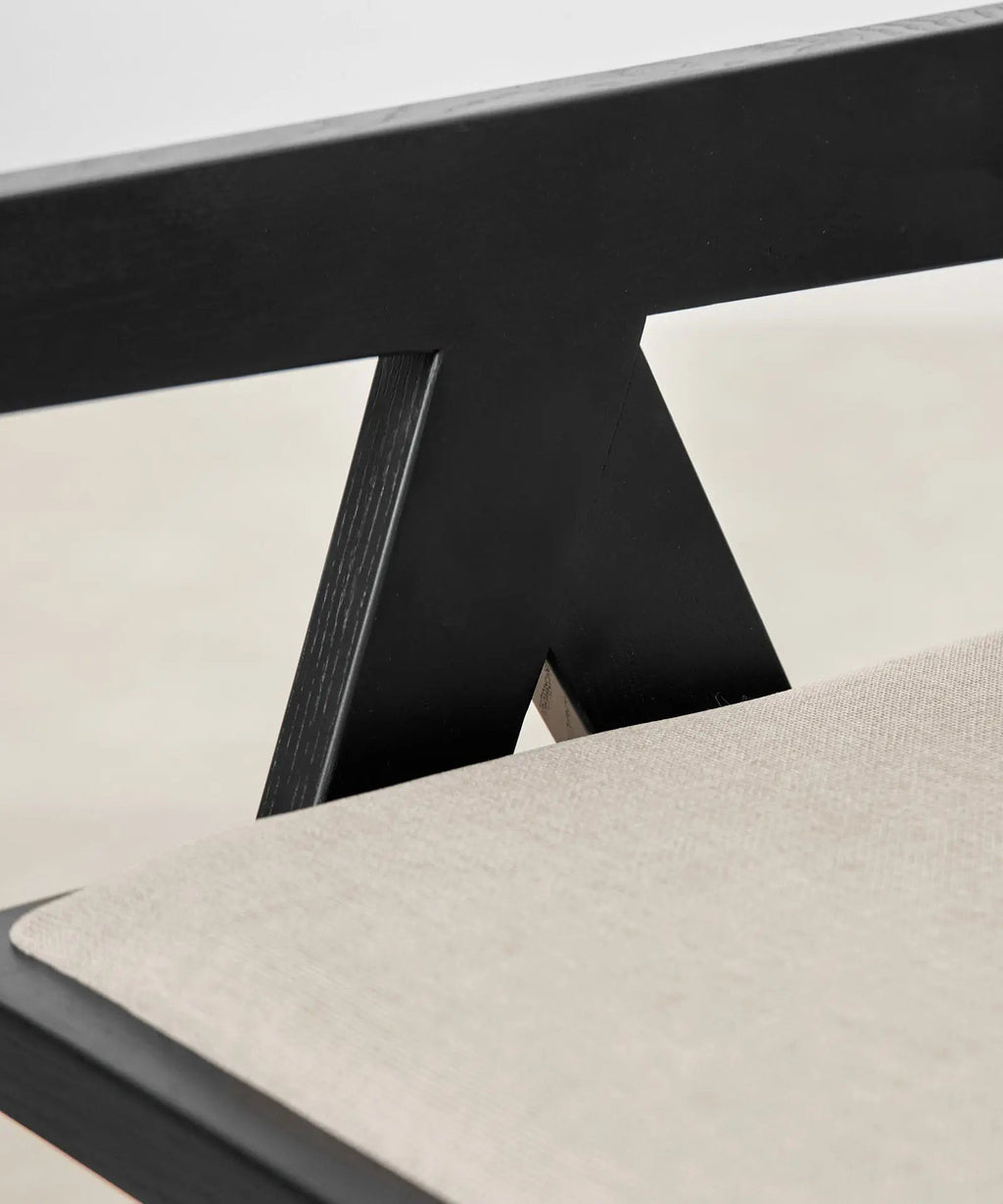 Chaise de salle à manger en bois et rembourrée Matilde Arms