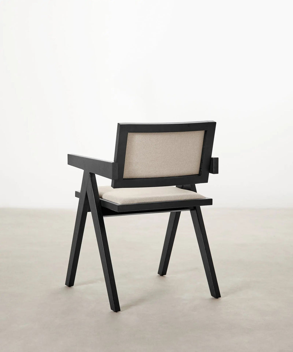 Chaise de salle à manger en bois et rembourrée Matilde Arms