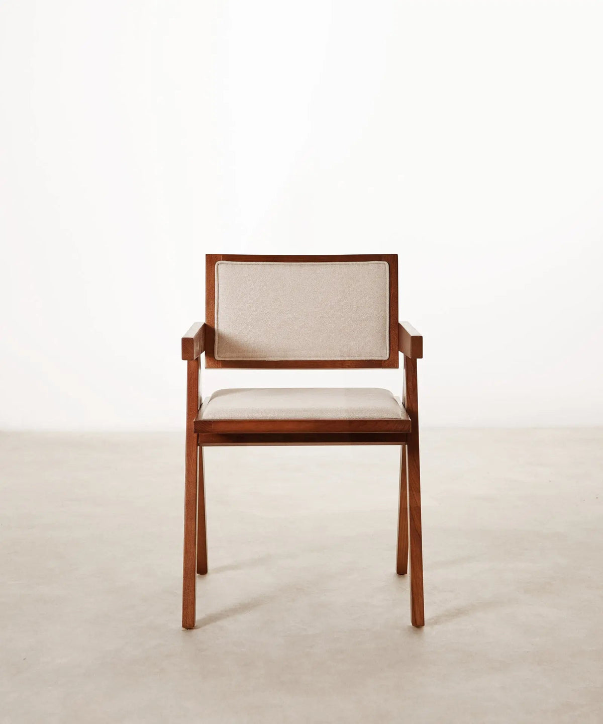 Chaise de salle à manger en bois et rembourrée Matilde Arms