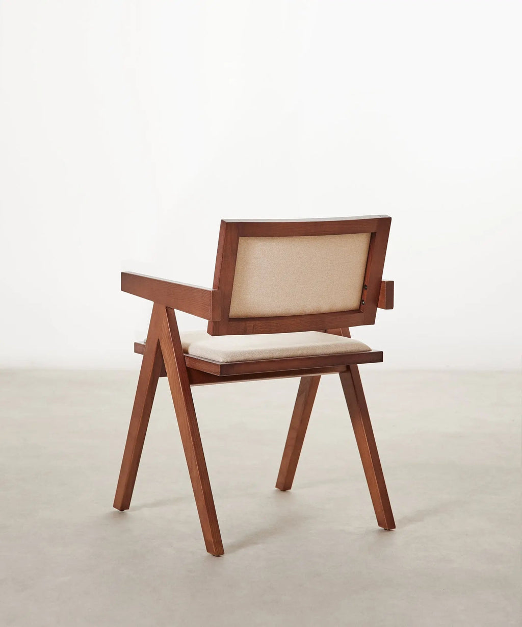 Chaise de salle à manger en bois et rembourrée Matilde Arms