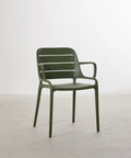 Chaise empilable en polypropylène avec accoudoirs Mila
